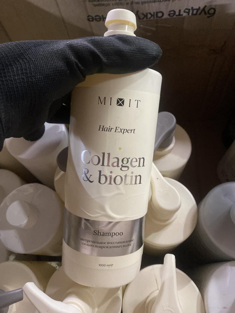 Восстанавливающий шампунь для волос с коллагеном и биотином MIXIT 1л